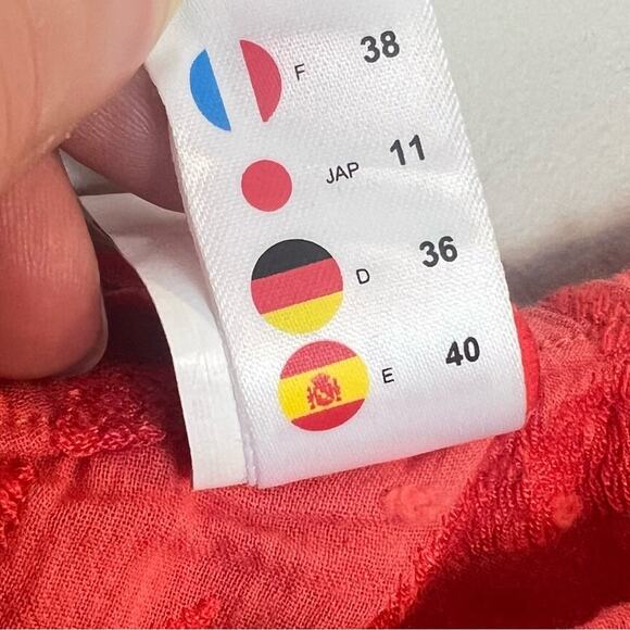 Red Carter Julia One Shoulder Maxi Dress sz S 6 Red Cotton Gauze Cover Up Zebra - Picture 10 of 12